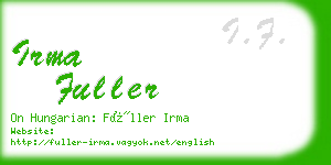 irma fuller business card